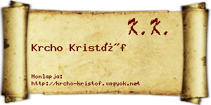 Krcho Kristóf névjegykártya